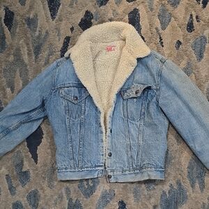 Levi's Blue Denim Sherpa Jacket
